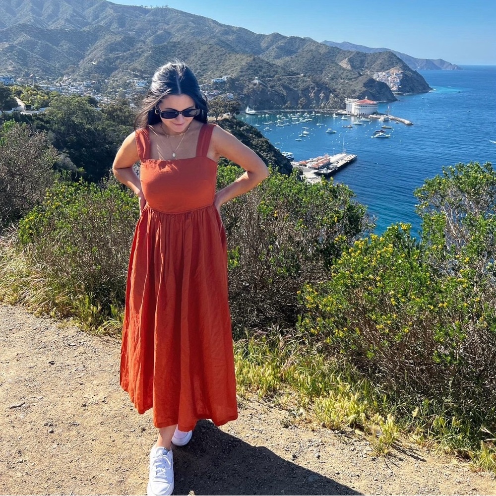 *Worn once* Orange Linen Dress